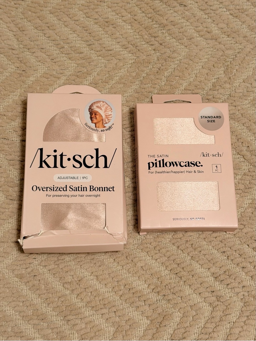 🤍Kitsch Pink Satin Oversized Bonnet and Pillowcase Set🤍